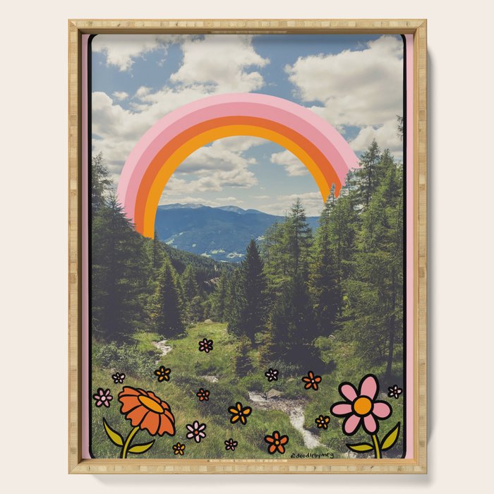 Rainbow Mountain Landscape Serving Tray Gallery Image 1