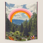Rainbow Mountain Landscape Wall Tapestry Gallery Image 4