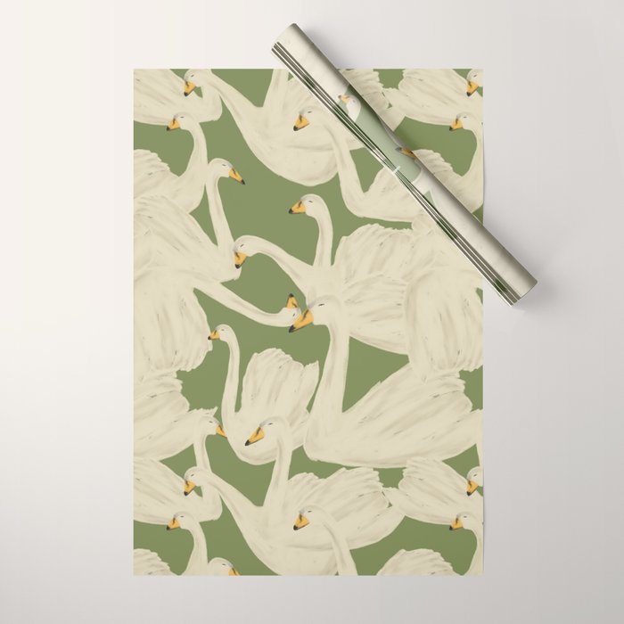 Flight of Swans Wrapping Paper Gallery Image 1