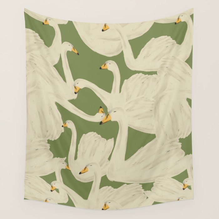Flight of Swans Wall Tapestry Gallery Image 1