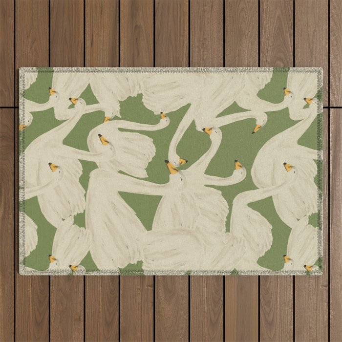 Flight of Swans Outdoor Rug Gallery Image 1