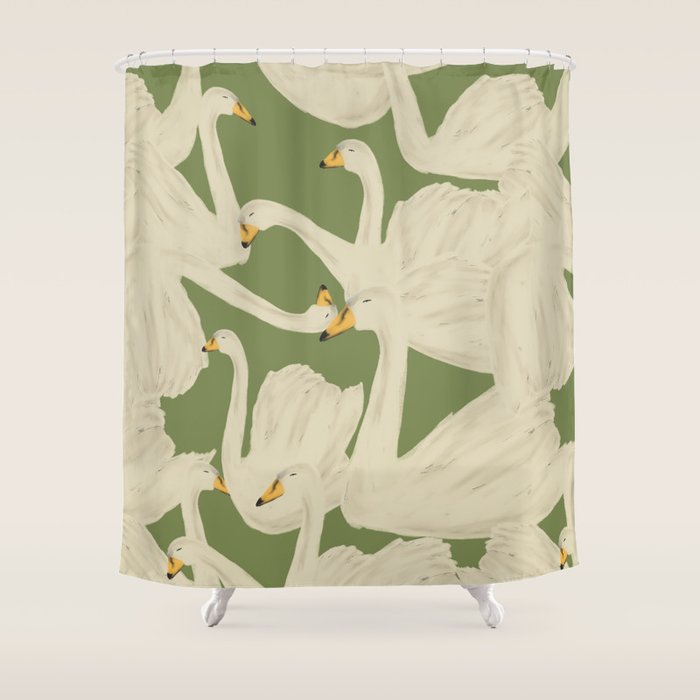 Flight of Swans Shower Curtain Gallery Image 1