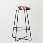 Abstract Shapes 14 in Orange and Navy Blue (Rainbow and Moon Phases Abstraction) Stool Gallery Image 1
