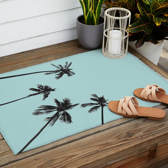 Palm trees 5 Outdoor Rug Gallery Image 2