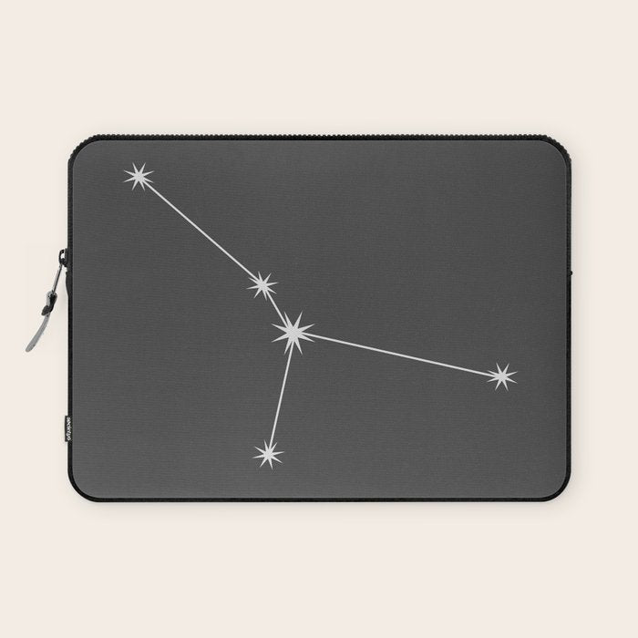 Cancer Zodiac Star Constellation Line Art Grey Laptop Sleeve Gallery Image 1