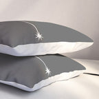 Cancer Zodiac Star Constellation Line Art Grey Pillow Sham Gallery Image 3