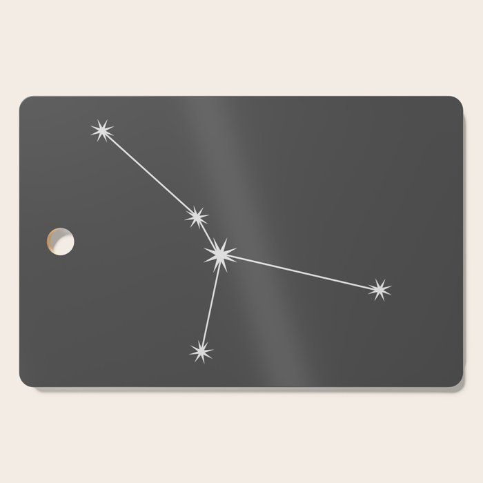 Cancer Zodiac Star Constellation Line Art Grey Cutting Board Gallery Image 1