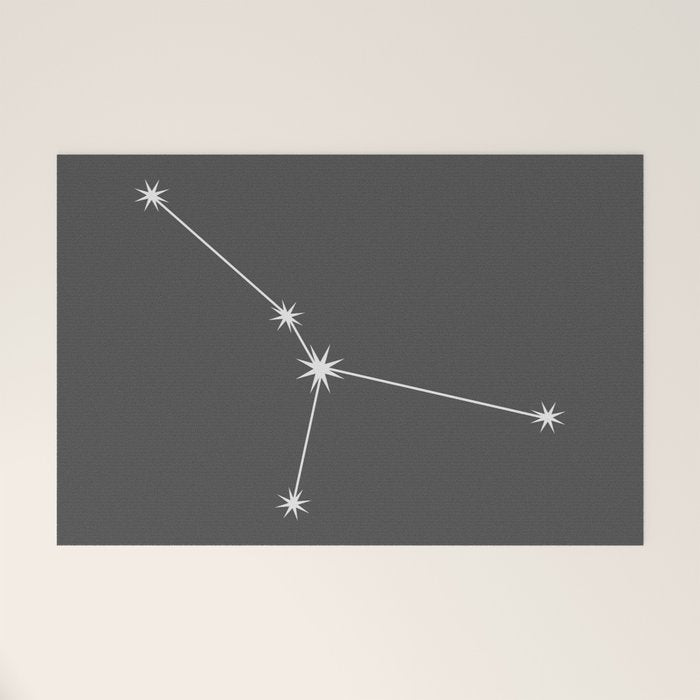 Cancer Zodiac Star Constellation Line Art Grey Welcome Mat Gallery Image 1
