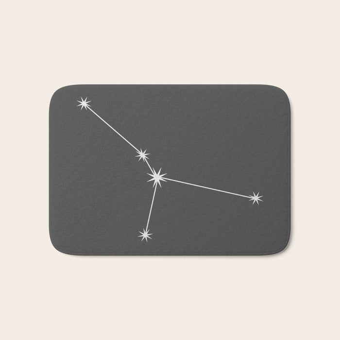 Cancer Zodiac Star Constellation Line Art Grey Bath Mat Gallery Image 1