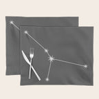 Cancer Zodiac Star Constellation Line Art Grey Placemat Gallery Image 1