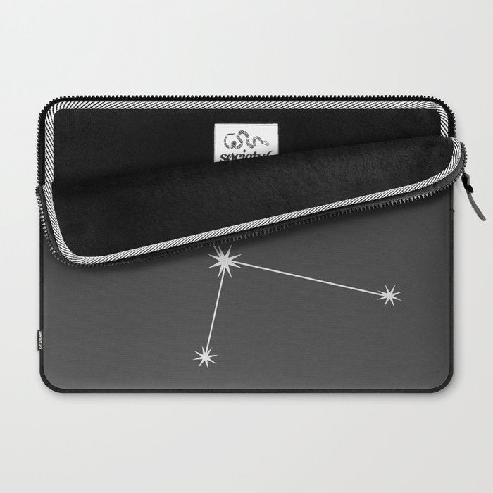 Cancer Zodiac Star Constellation Line Art Grey Laptop Sleeve Gallery Image 2