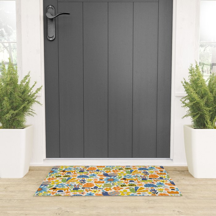 Playful Meadow Cute Animals with Motivational Affirmations - Great Outdoors Welcome Mat Gallery Image 3