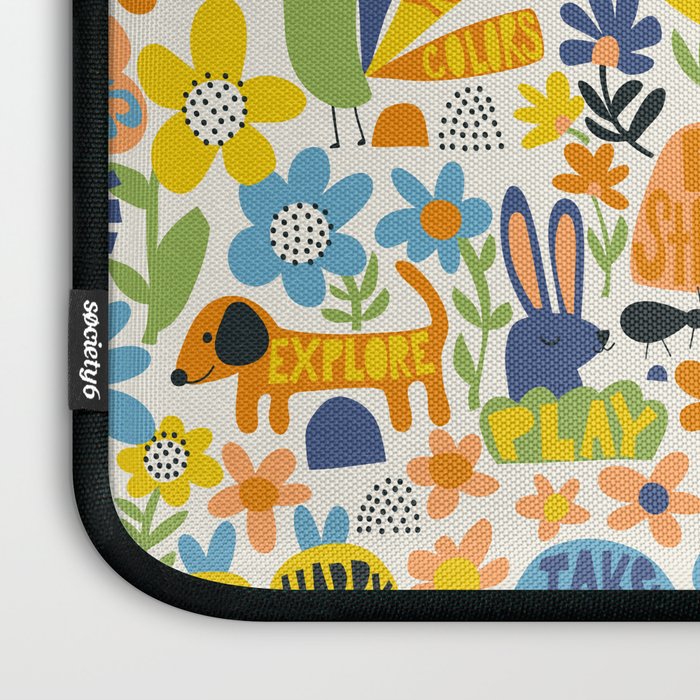 Playful Meadow Cute Animals with Motivational Affirmations - Great Outdoors Laptop Sleeve Gallery Image 3