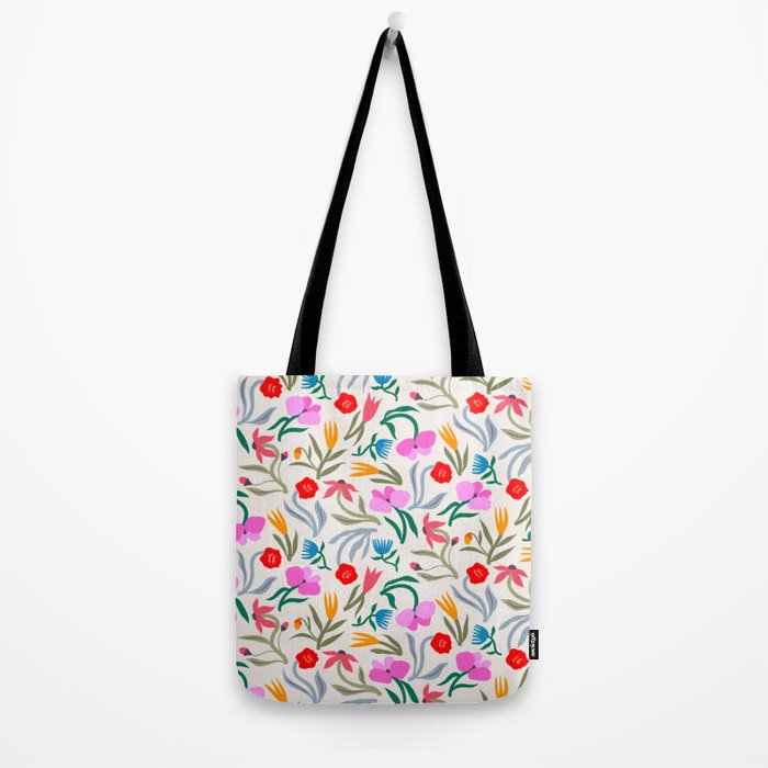 Wild Botanica Bloom - Romantic Abstract Floral Pattern Tote Bag Gallery Image 2