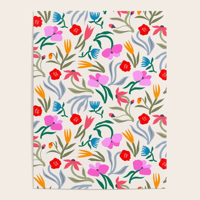 Wild Botanica Bloom - Romantic Abstract Floral Pattern Poster Gallery Image 4