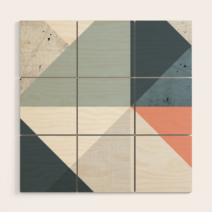 Modern Geometric 12 Wood Wall Art Gallery Image 1