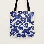 Talavera mexican tile traditional blue ceramic mosaic Tote Bag Gallery Image 1