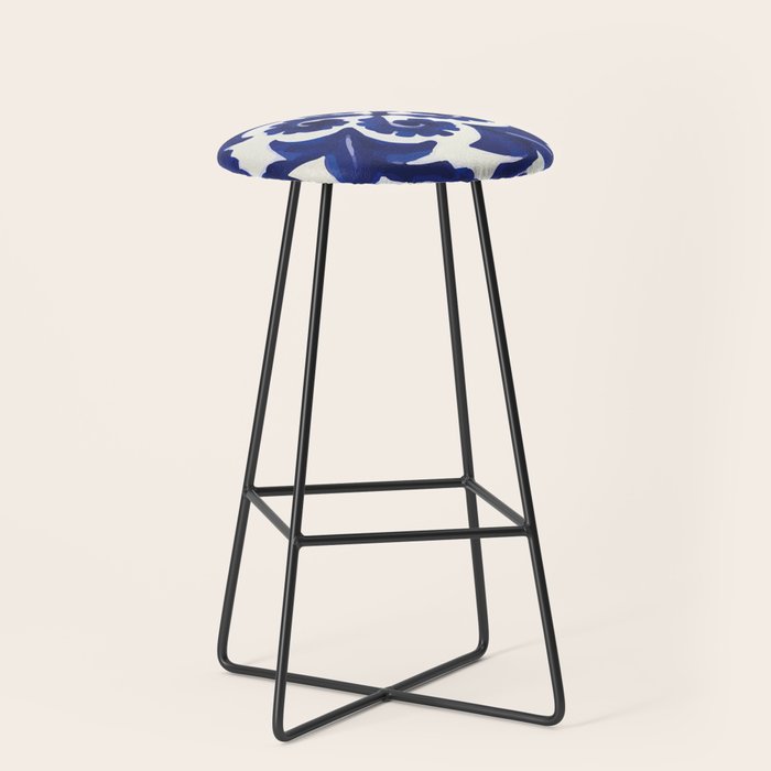 Talavera mexican tile traditional blue ceramic mosaic Stool Gallery Image 1