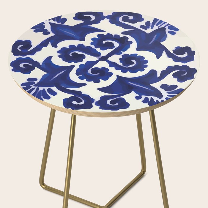 Talavera mexican tile traditional blue ceramic mosaic Side Table Gallery Image 2