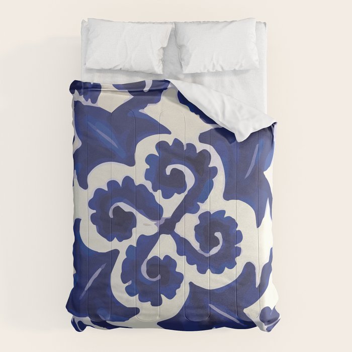 Talavera mexican tile traditional blue ceramic mosaic Comforter Gallery Image 6