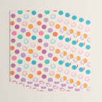 Retro Rainbow Smiling Faces Pattern Wrapping Paper Gallery Image 3
