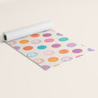 Retro Rainbow Smiling Faces Pattern Yoga Mat Gallery Image 2