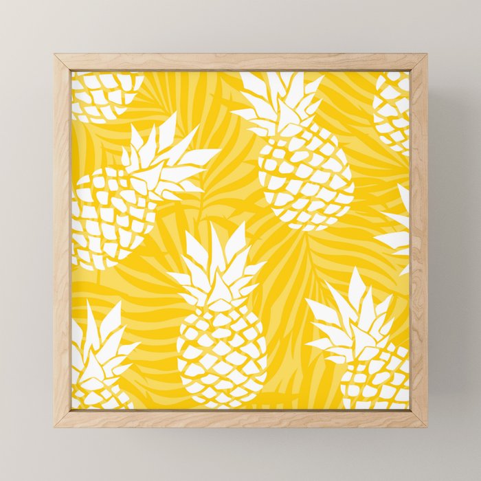 Bright Yellow, Summer, Pineapple Art Mini Art Print Gallery Image 1