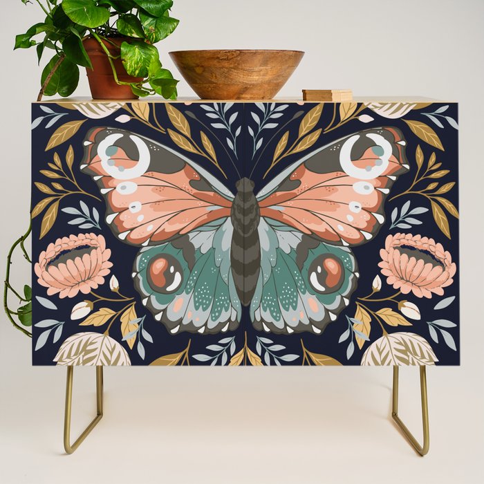 William Morris Butterfly - Midnight Garden Credenza Gallery Image 1