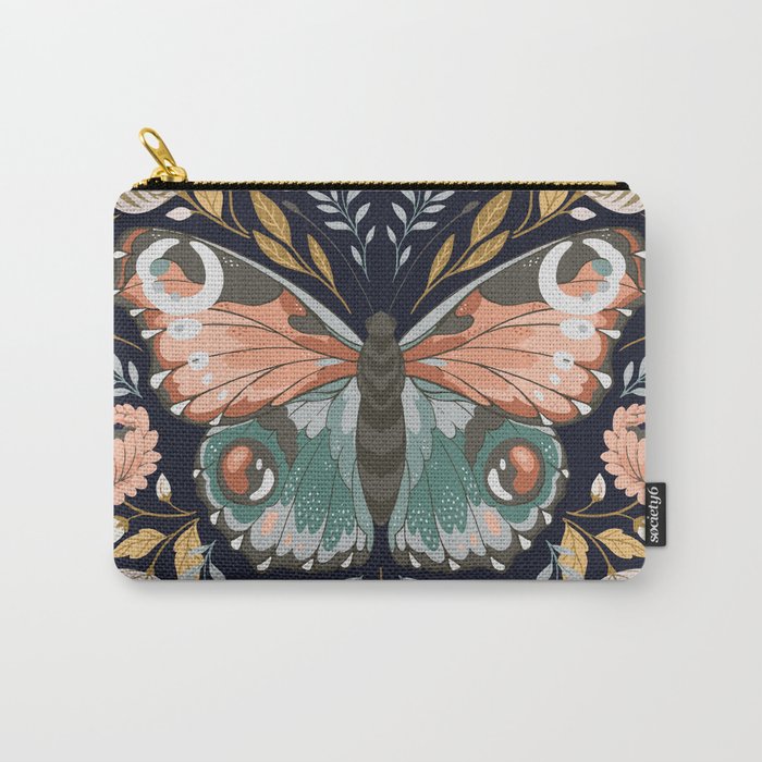 William Morris Butterfly - Midnight Garden Carry All Pouch Gallery Image 1