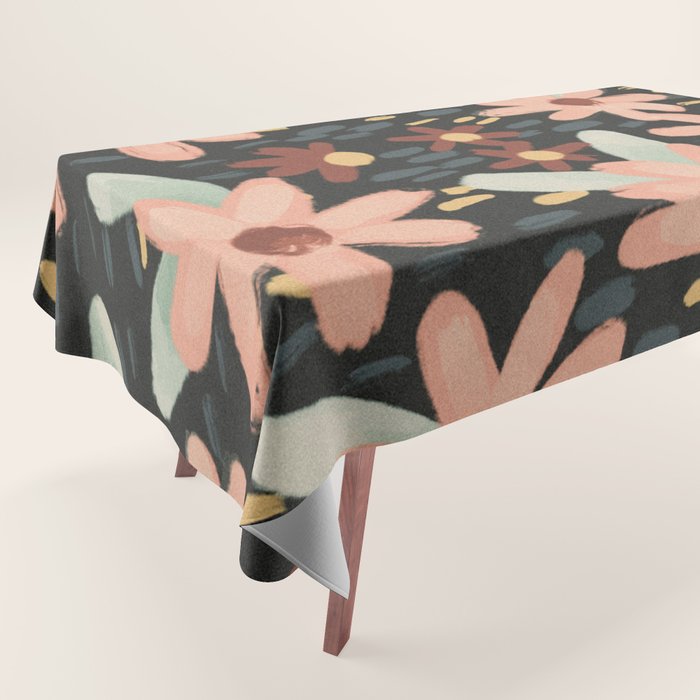 Kate Floral Dark Pattern Tablecloth Gallery Image 1