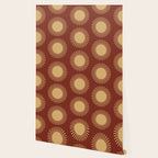 Boho Summer Sun Pattern III Brick Red Wallpaper Gallery Image 2
