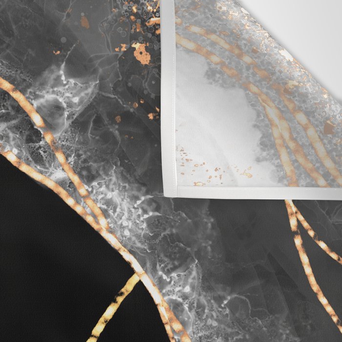 Black Night Glamour Marble Landscape Wall Tapestry Gallery Image 3
