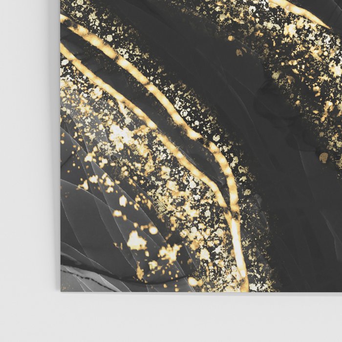Black Night Glamour Marble Landscape Poster Gallery Image 3