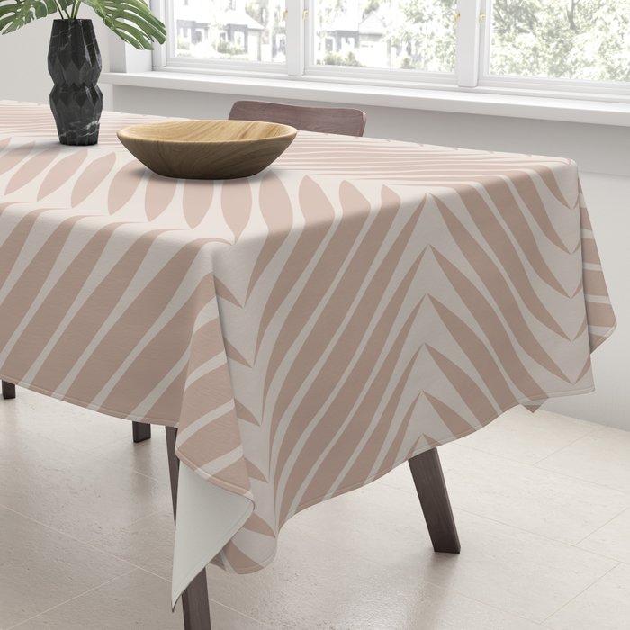 Palm Leaf Pattern - Neutral Beige Tablecloth Gallery Image 3