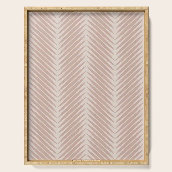 Palm Leaf Pattern - Neutral Beige Serving Tray Gallery Image 1