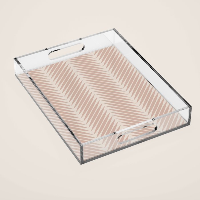 Palm Leaf Pattern - Neutral Beige Acrylic Tray Gallery Image 1