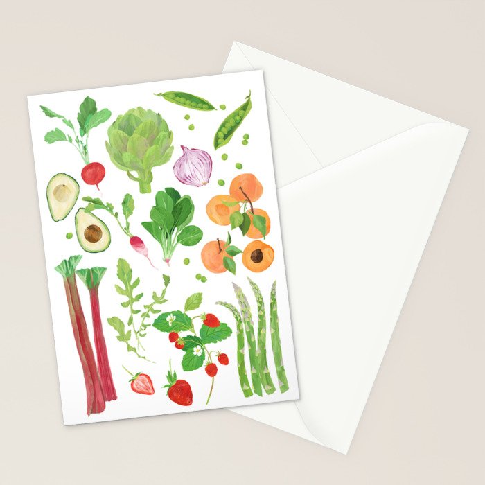 Spring Fruits & Vegetables Stationery Card Gallery Image 2