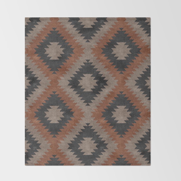 aztec neutrals - inkwell & taupe Throw Blanket Gallery Image 2