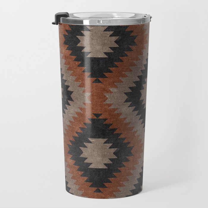 aztec neutrals - inkwell & taupe Travel Mug Gallery Image 3
