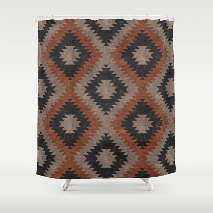 aztec neutrals - inkwell & taupe Shower Curtain Gallery Image 1