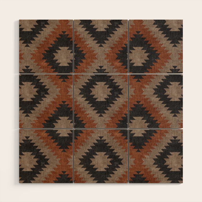 aztec neutrals - inkwell & taupe Wood Wall Art Gallery Image 1