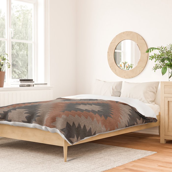 aztec neutrals - inkwell & taupe Duvet Cover Gallery Image 2