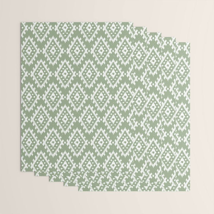 Coastl Ikat | Pistachio Wrapping Paper Gallery Image 3
