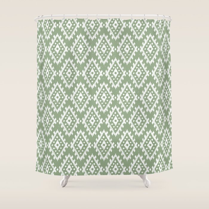 Coastl Ikat | Pistachio Shower Curtain Gallery Image 1