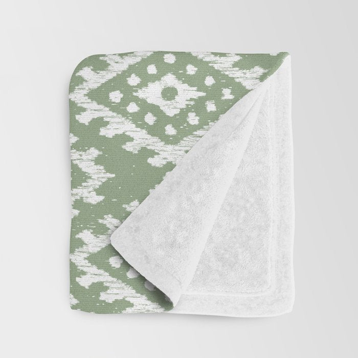 Coastl Ikat | Pistachio Throw Blanket Gallery Image 3