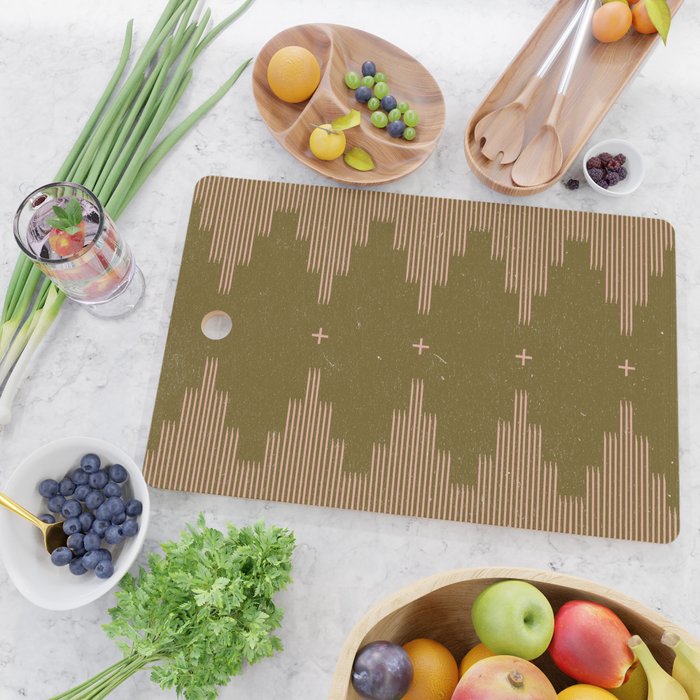 Southwestern Minimalist Retro Green & Pink Cutting Board Gallery Image 2