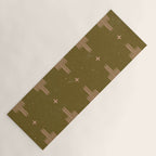 Southwestern Minimalist Retro Green & Pink Yoga Mat Gallery Image 1