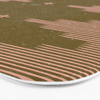 Southwestern Minimalist Retro Green & Pink Bath Mat Gallery Image 3