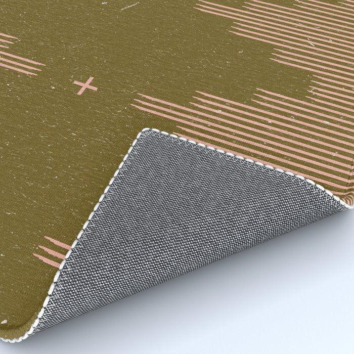 Southwestern Minimalist Retro Green & Pink Rug Gallery Image 4