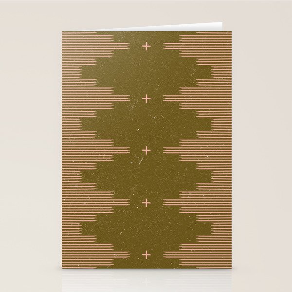 Southwestern Minimalist Retro Green & Pink Stationery Card Gallery Image 1